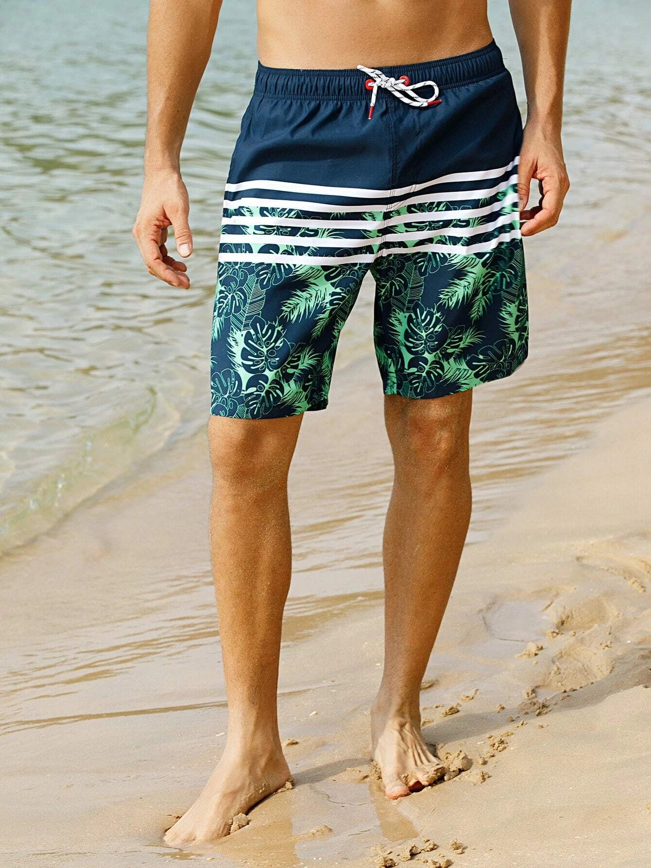 Tropical Print Beach Shorts-Waves And Trunks
