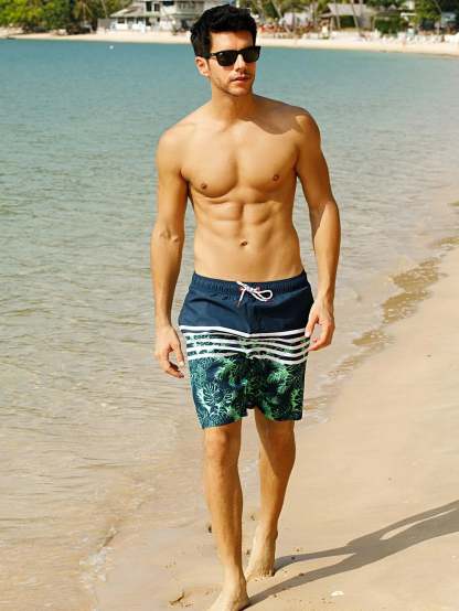 Tropical Print Beach Shorts-Waves And Trunks