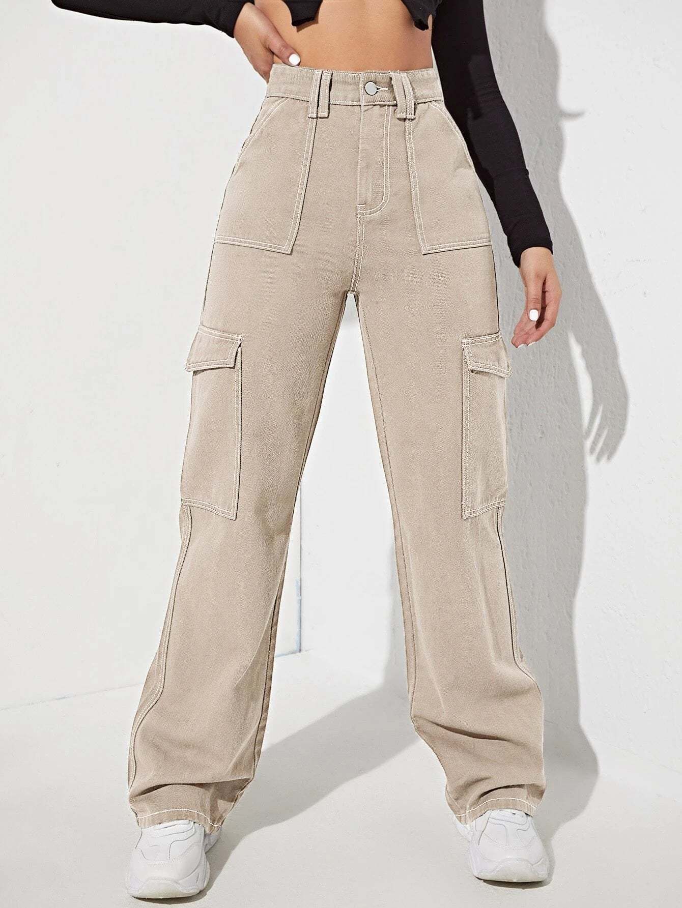 High Rise Side Pocket Jeans-Waves And Trunks