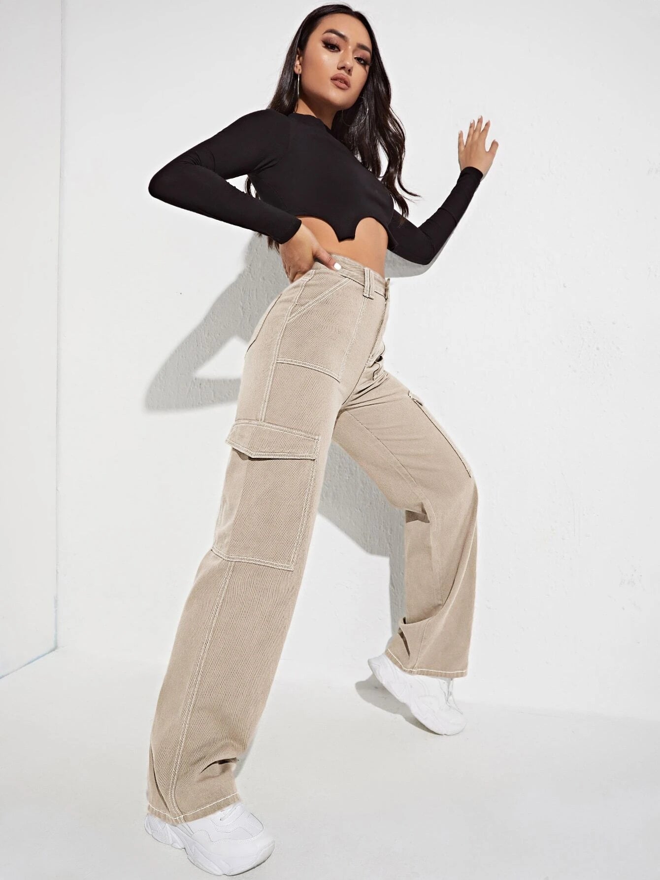 High Rise Side Pocket Jeans-Waves And Trunks