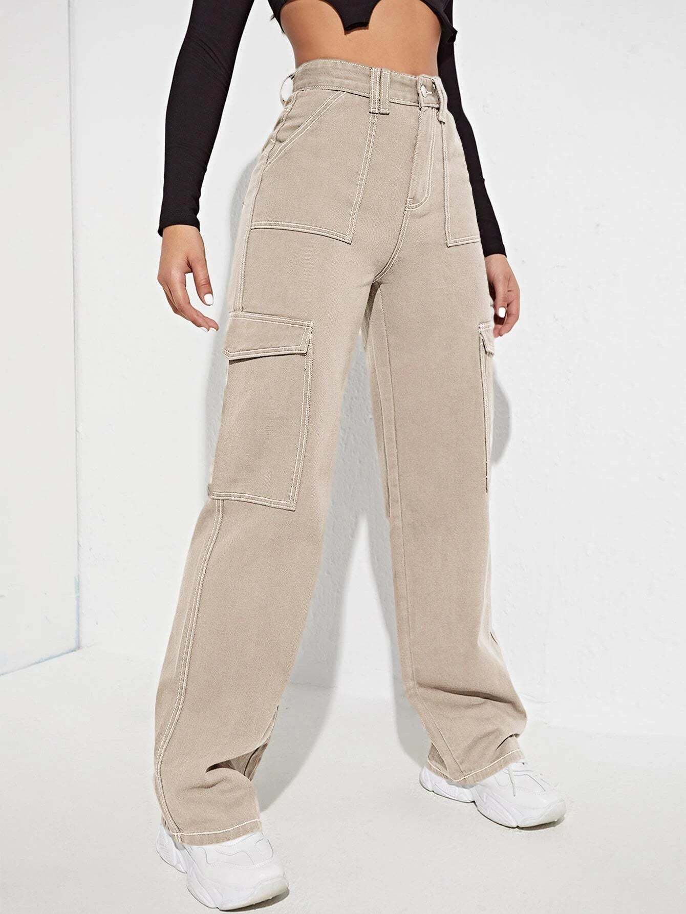 High Rise Side Pocket Jeans-Waves And Trunks