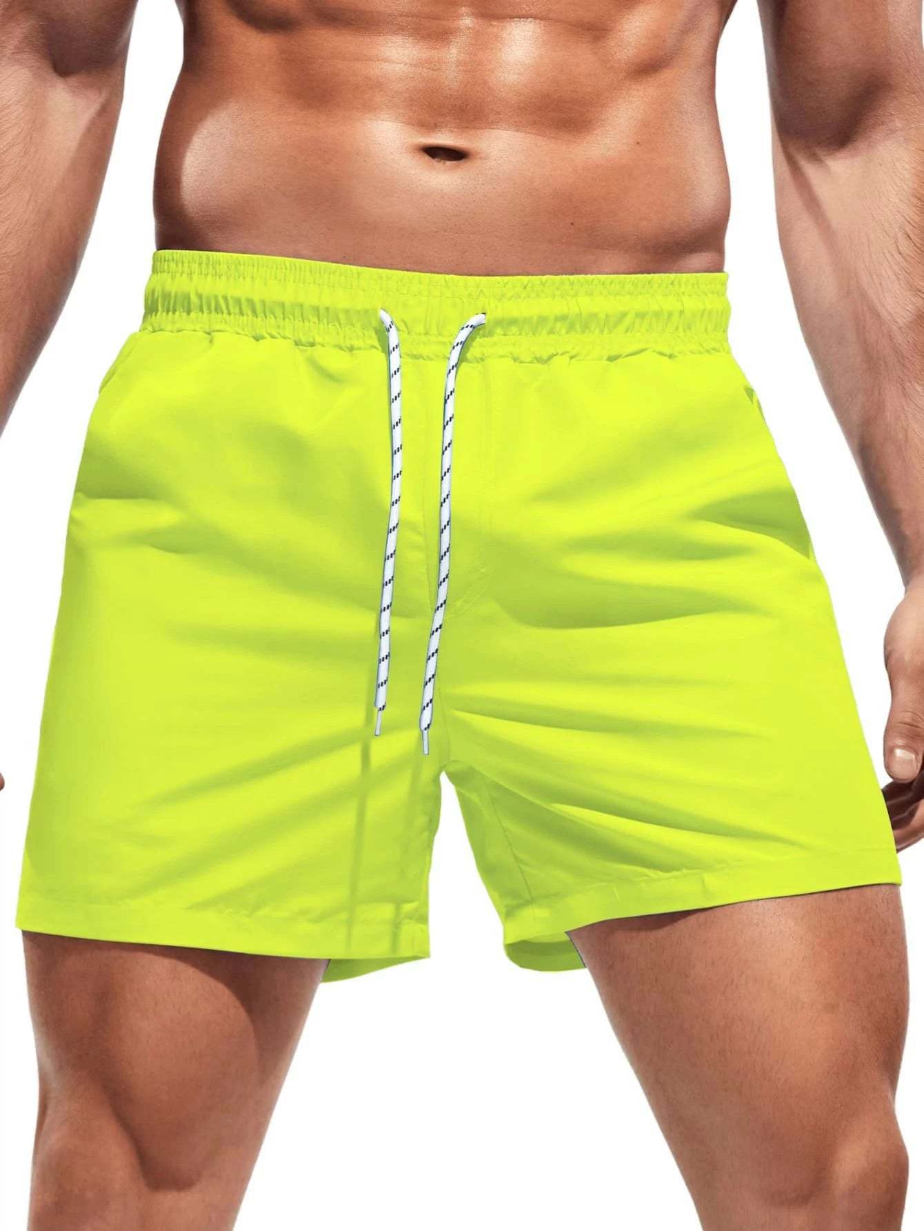 Drawstring Non-Stretch Swim Trunks-Waves And Trunks