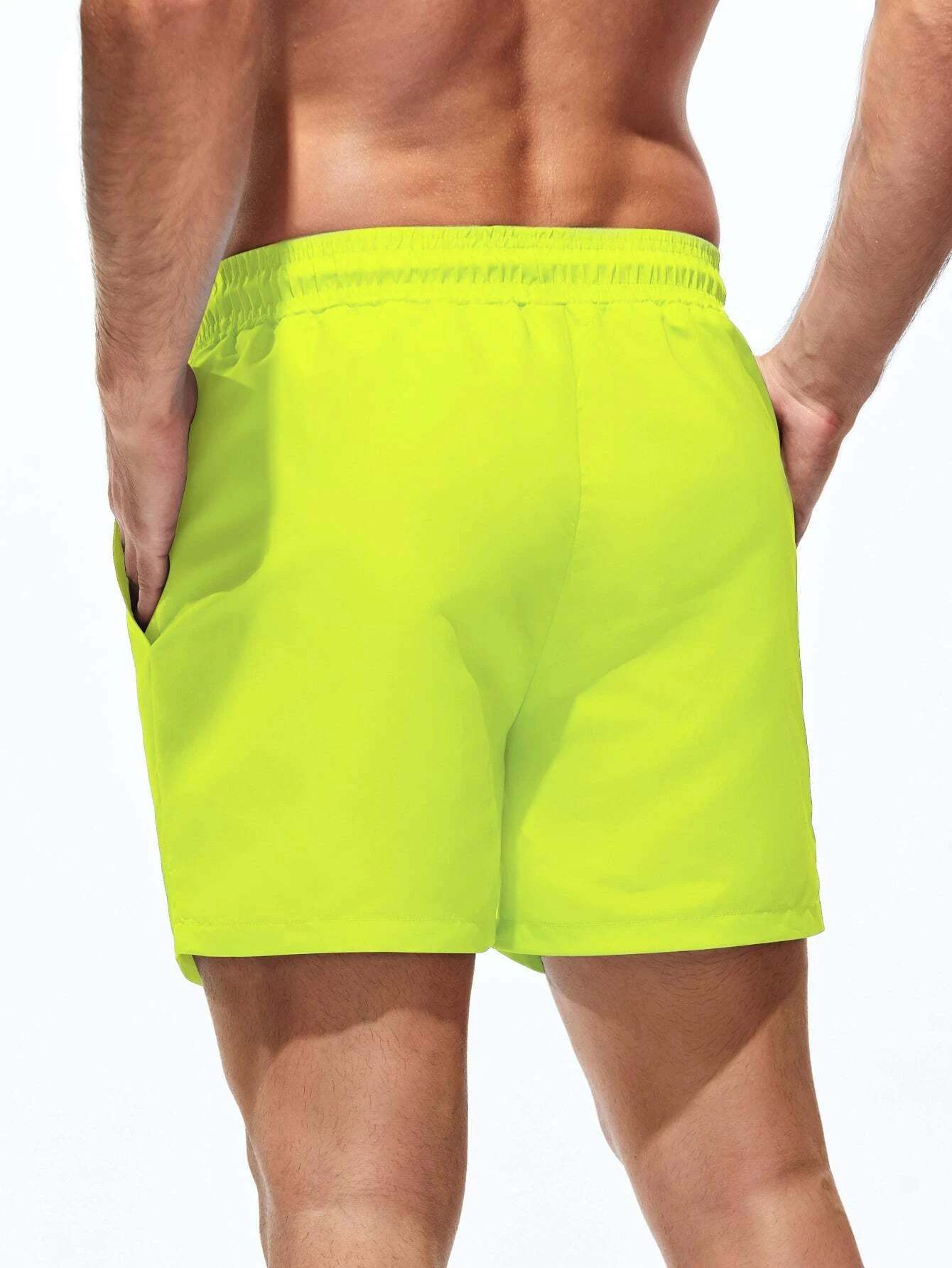 Drawstring Non-Stretch Swim Trunks-Waves And Trunks