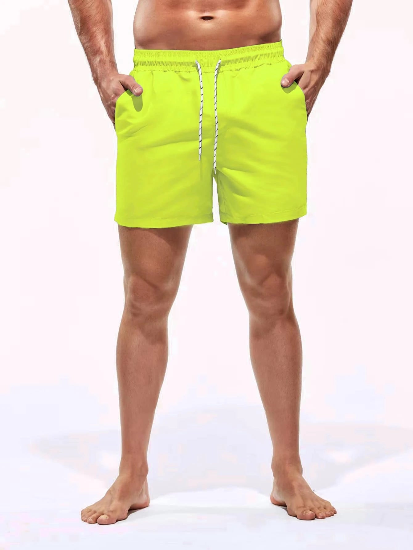 Drawstring Non-Stretch Swim Trunks-Waves And Trunks