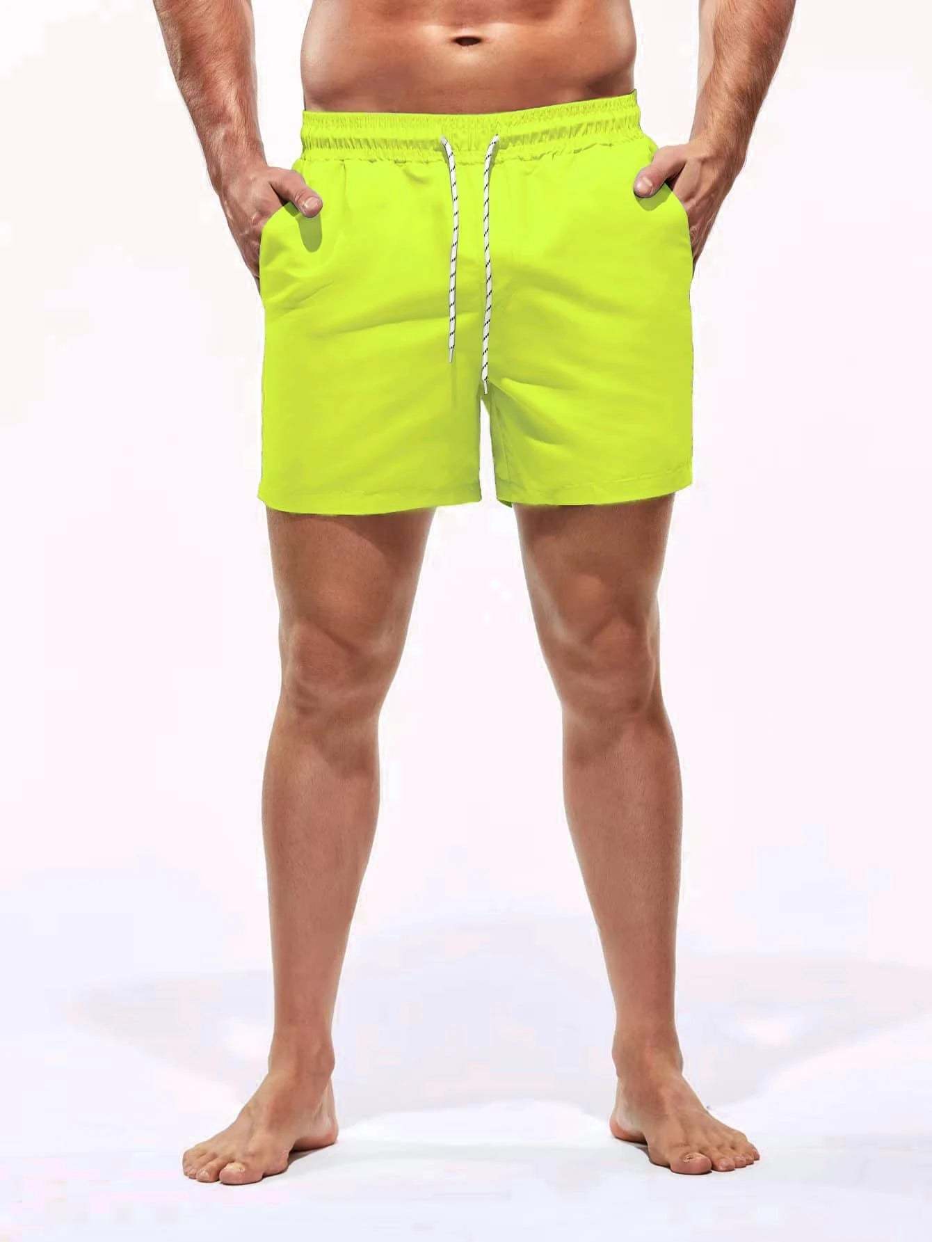 Drawstring Non-Stretch Swim Trunks-Waves And Trunks