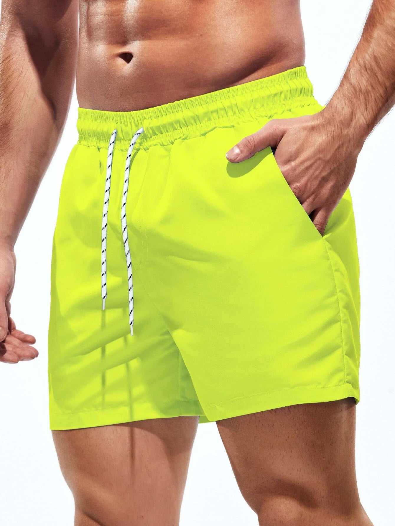 Drawstring Non-Stretch Swim Trunks-Waves And Trunks