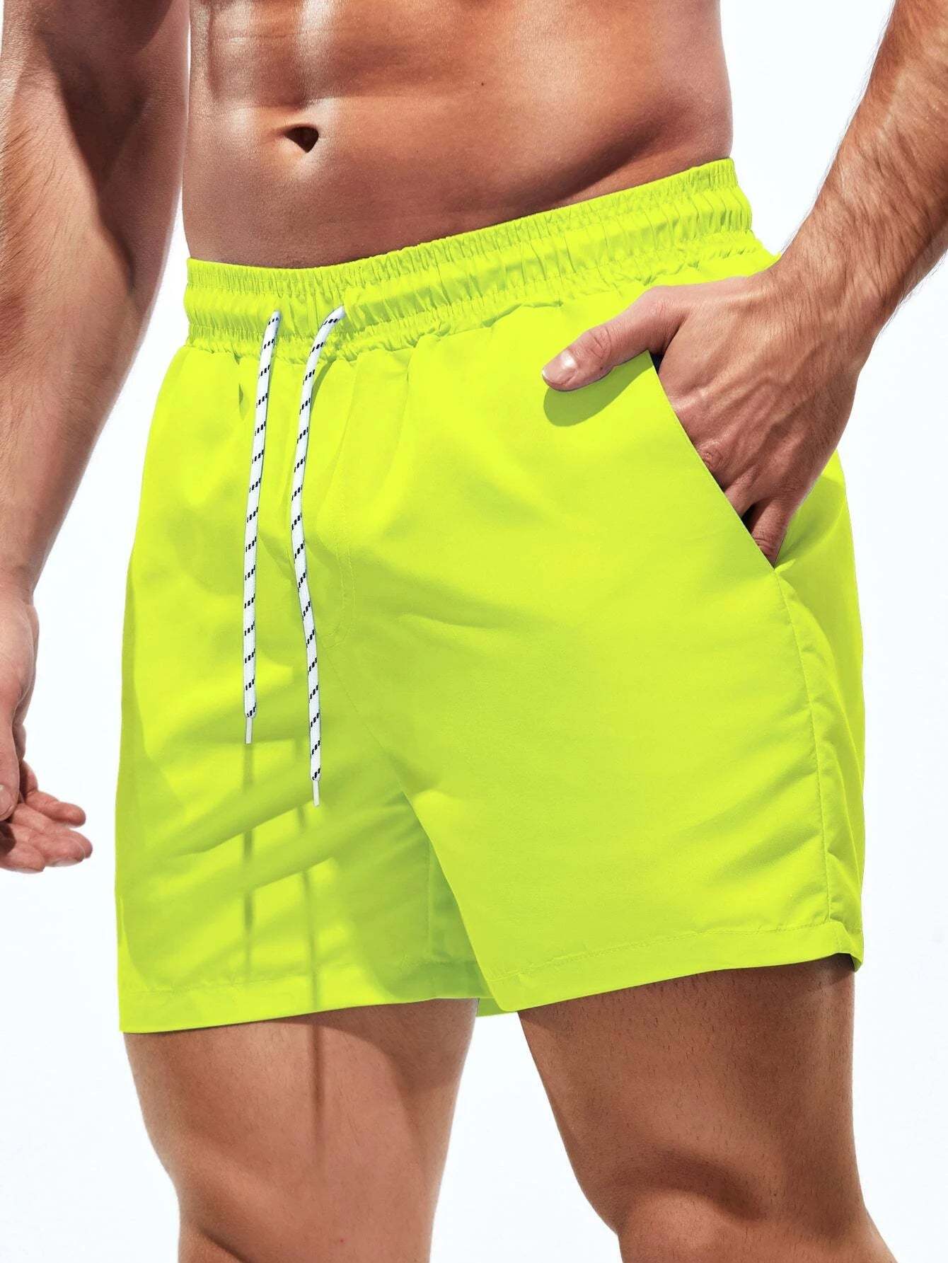 Drawstring Non-Stretch Swim Trunks-Waves And Trunks