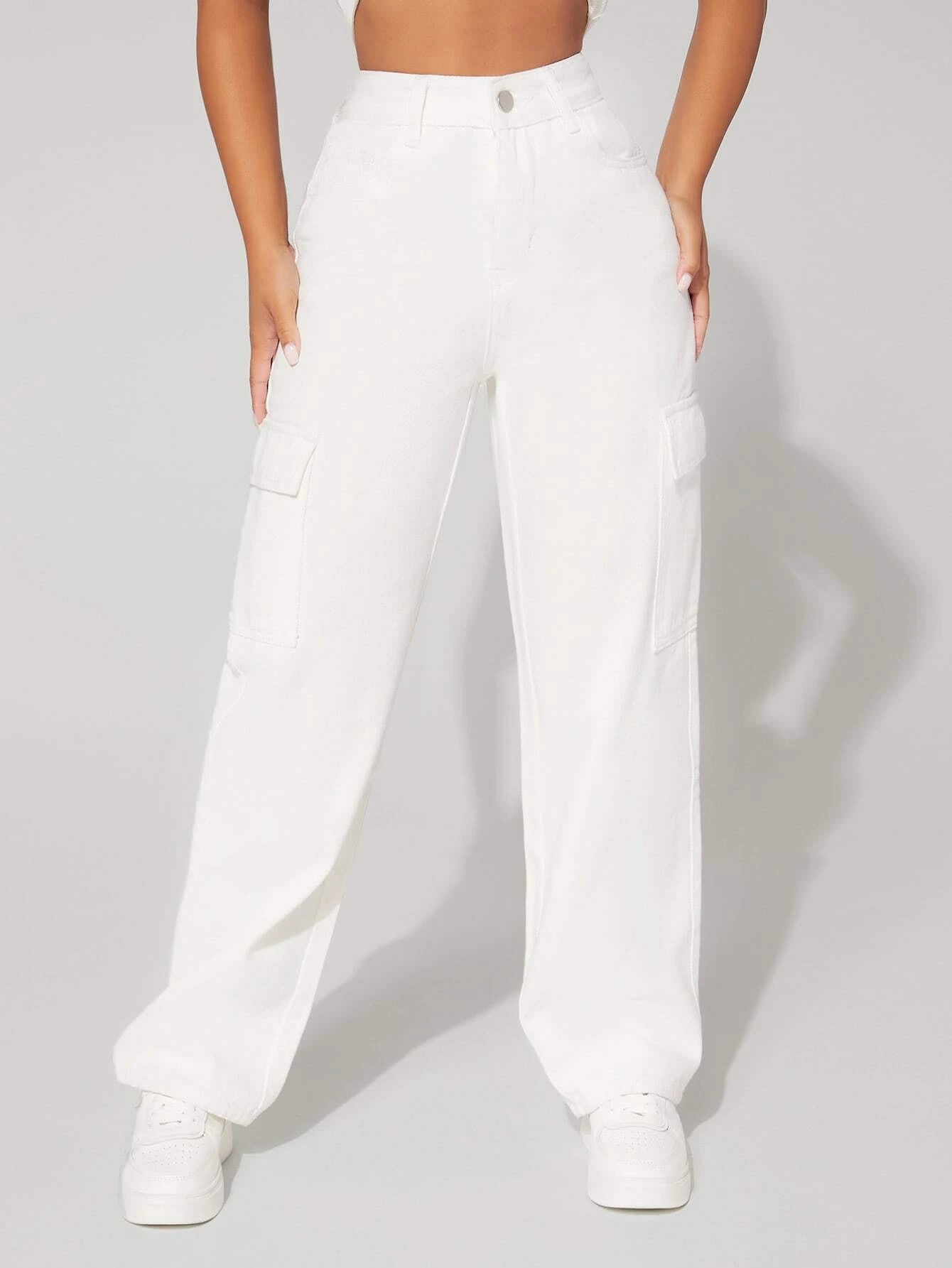 High Rise Straight Fit Jean-Waves And Trunks