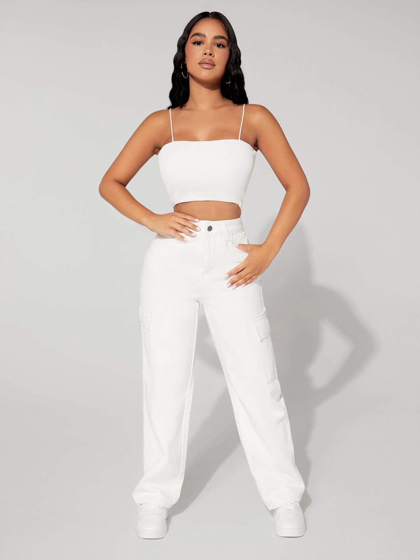 High Rise Straight Fit Jean-Waves And Trunks