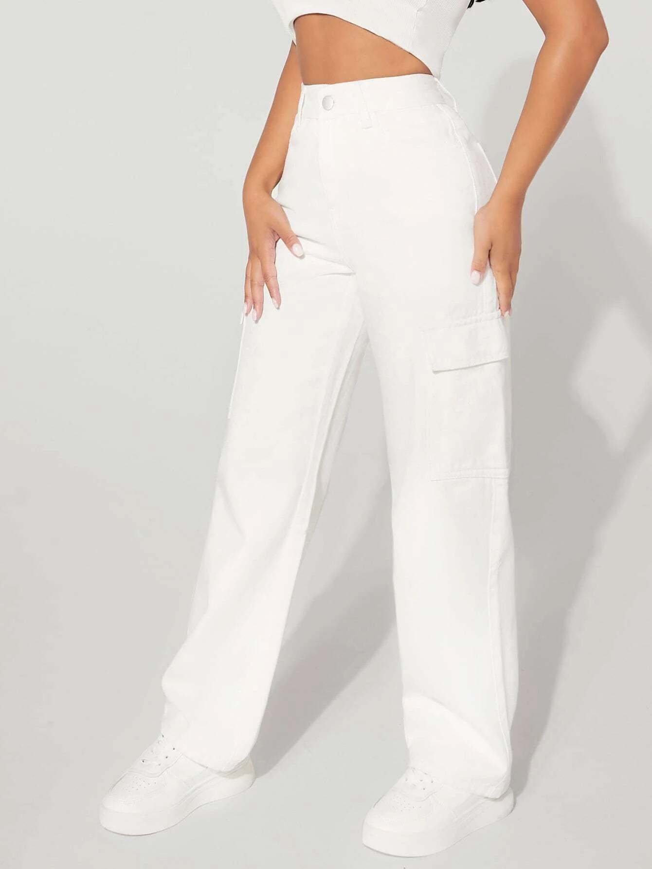 High Rise Straight Fit Jean-Waves And Trunks