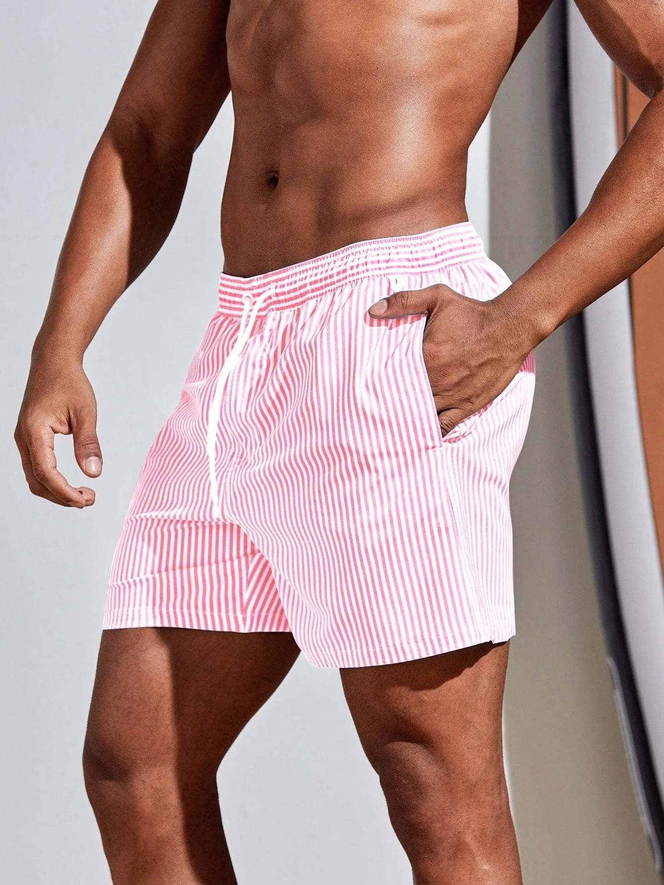 Striped Printed Swim Trunks-Waves And Trunks