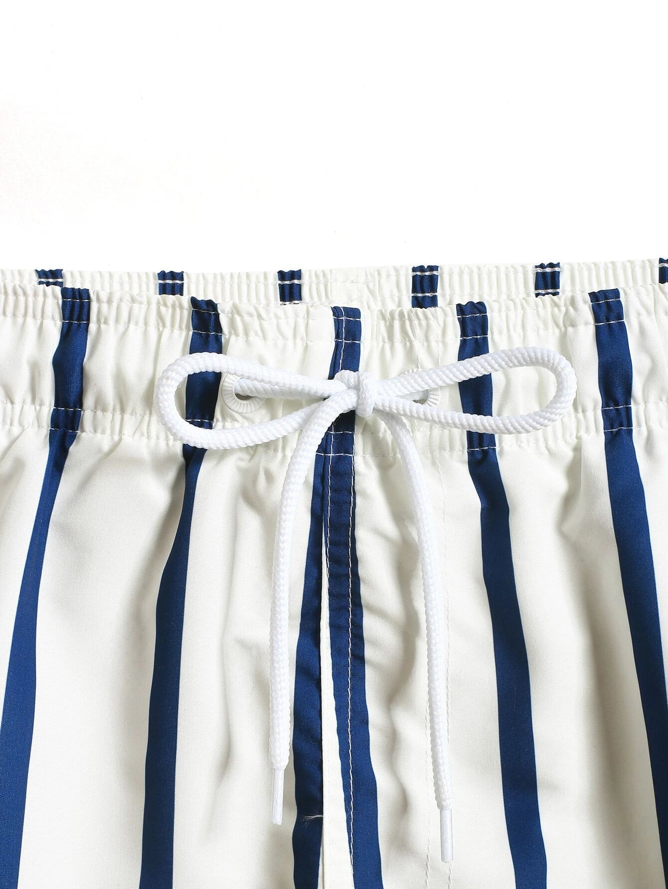 Patched Detail Drawstring Waist Swim Shorts-Waves And Trunks