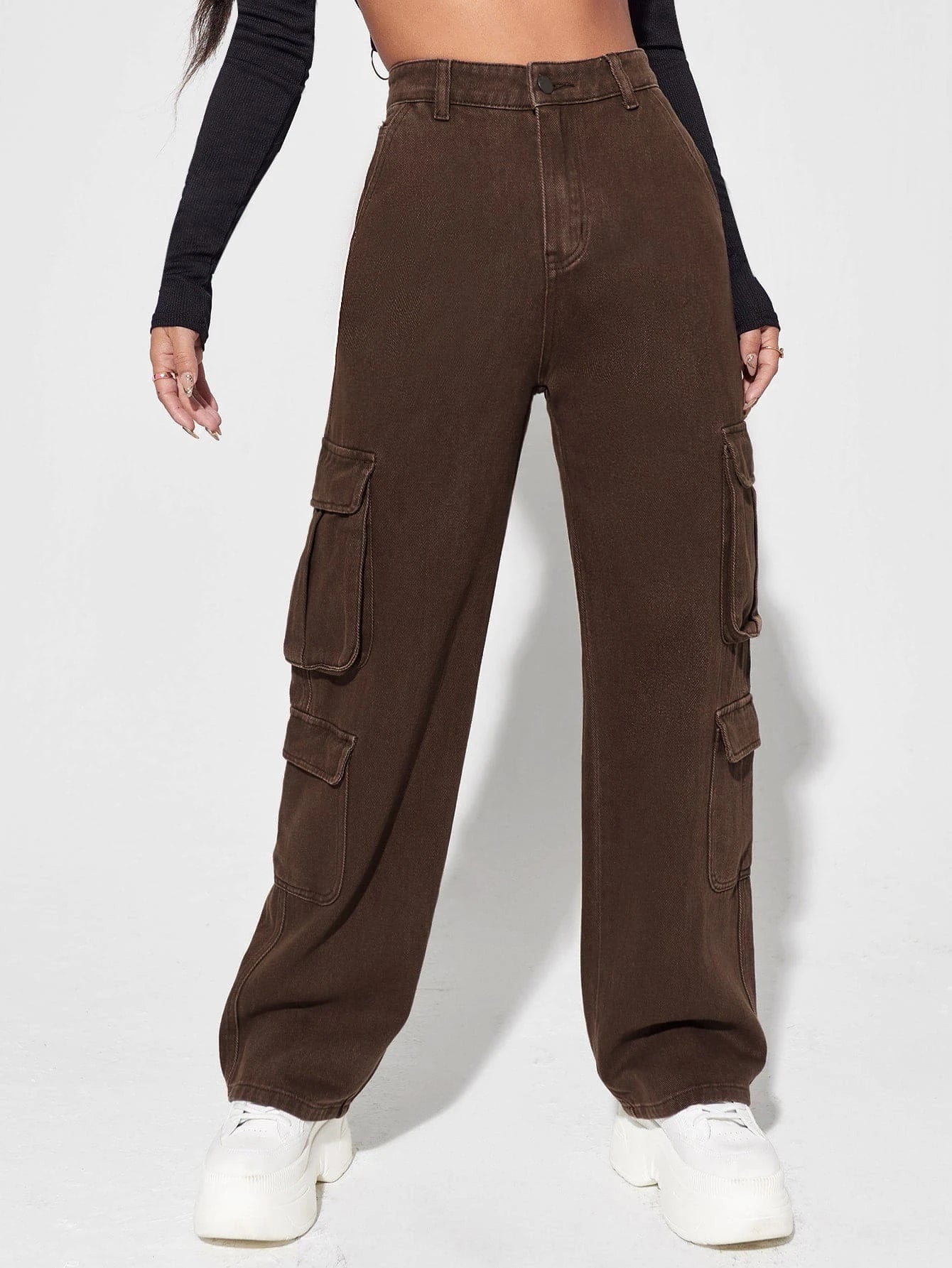 Flap Pocket Cargo Jeans-Waves And Trunks