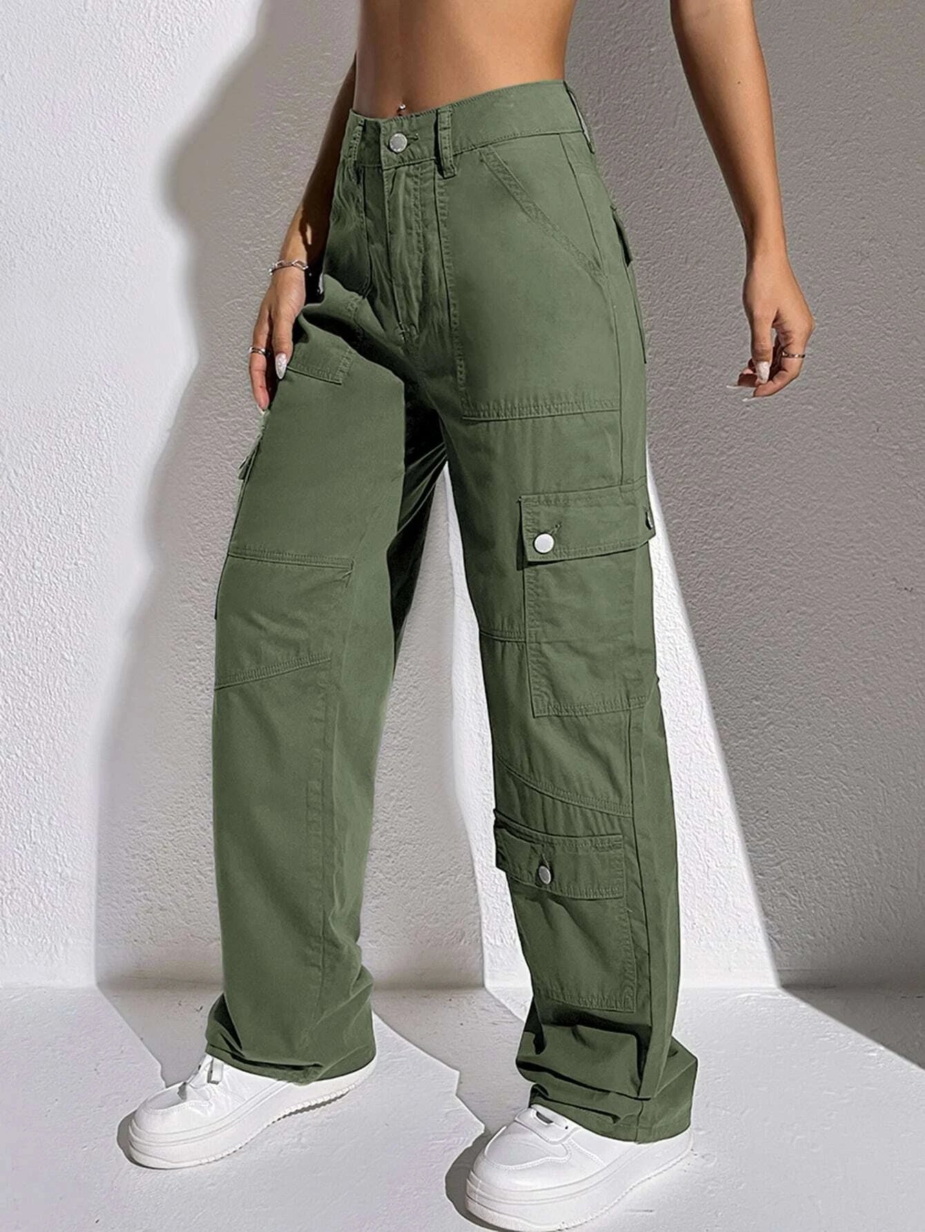 Flap Pocket Cargo Jeans-Waves And Trunks