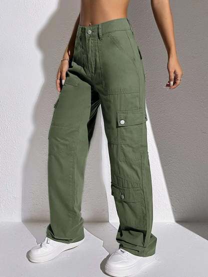 Flap Pocket Cargo Jeans-Waves And Trunks
