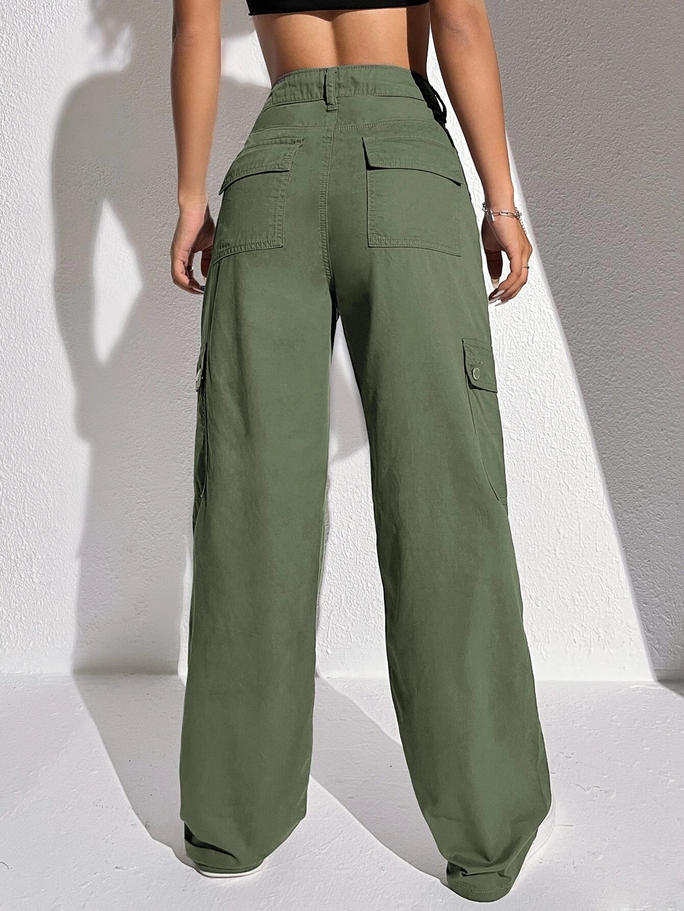 Flap Pocket Cargo Jeans-Waves And Trunks