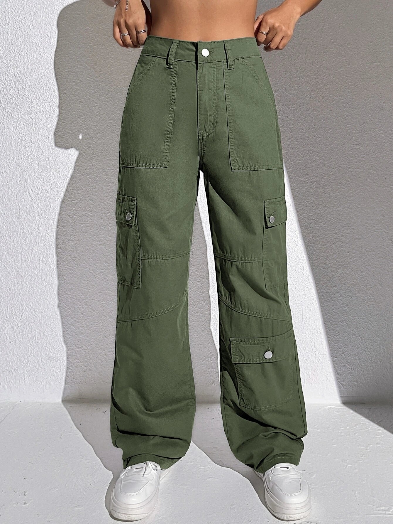 Flap Pocket Cargo Jeans-Waves And Trunks