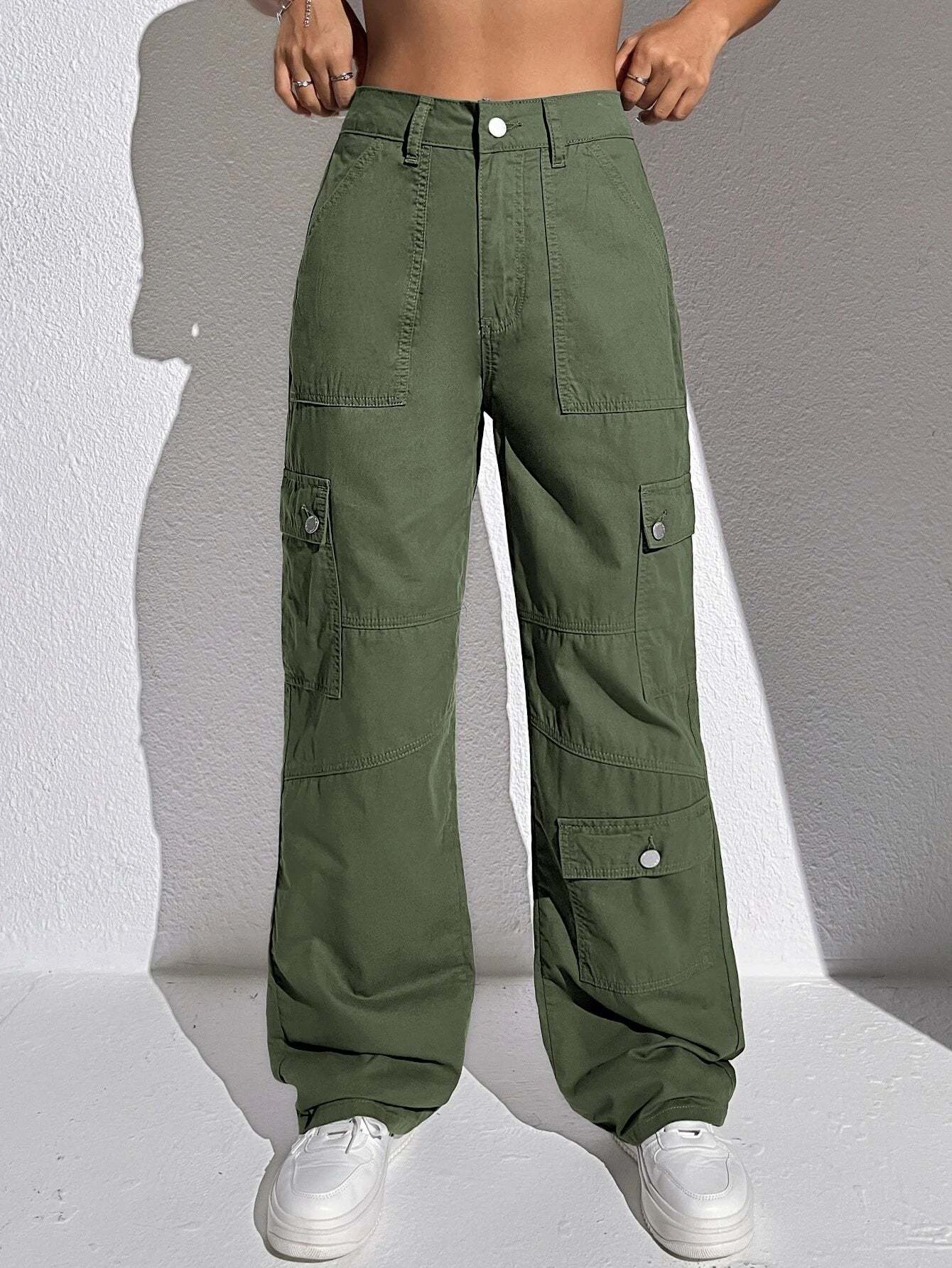 Flap Pocket Cargo Jeans-Waves And Trunks