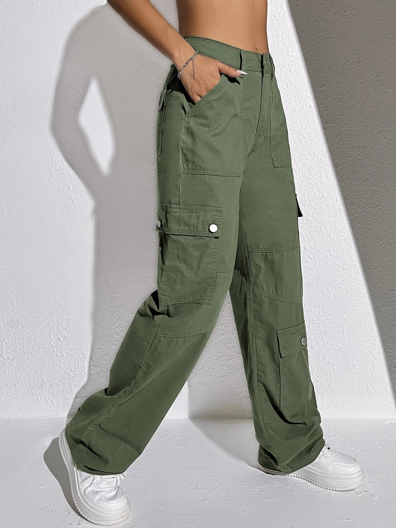 Flap Pocket Cargo Jeans-Waves And Trunks
