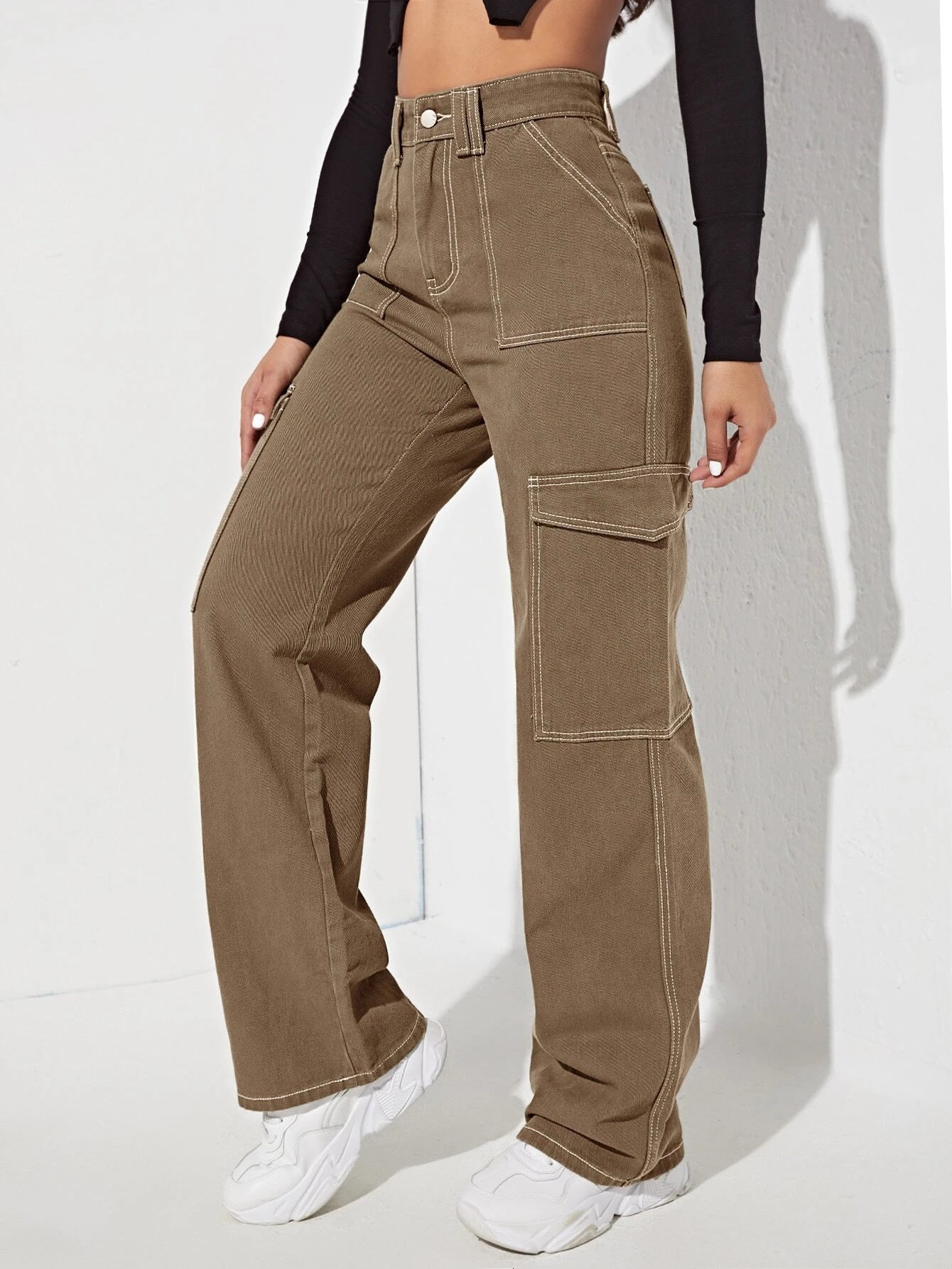 High Rise Side Pocket Jeans-Waves And Trunks