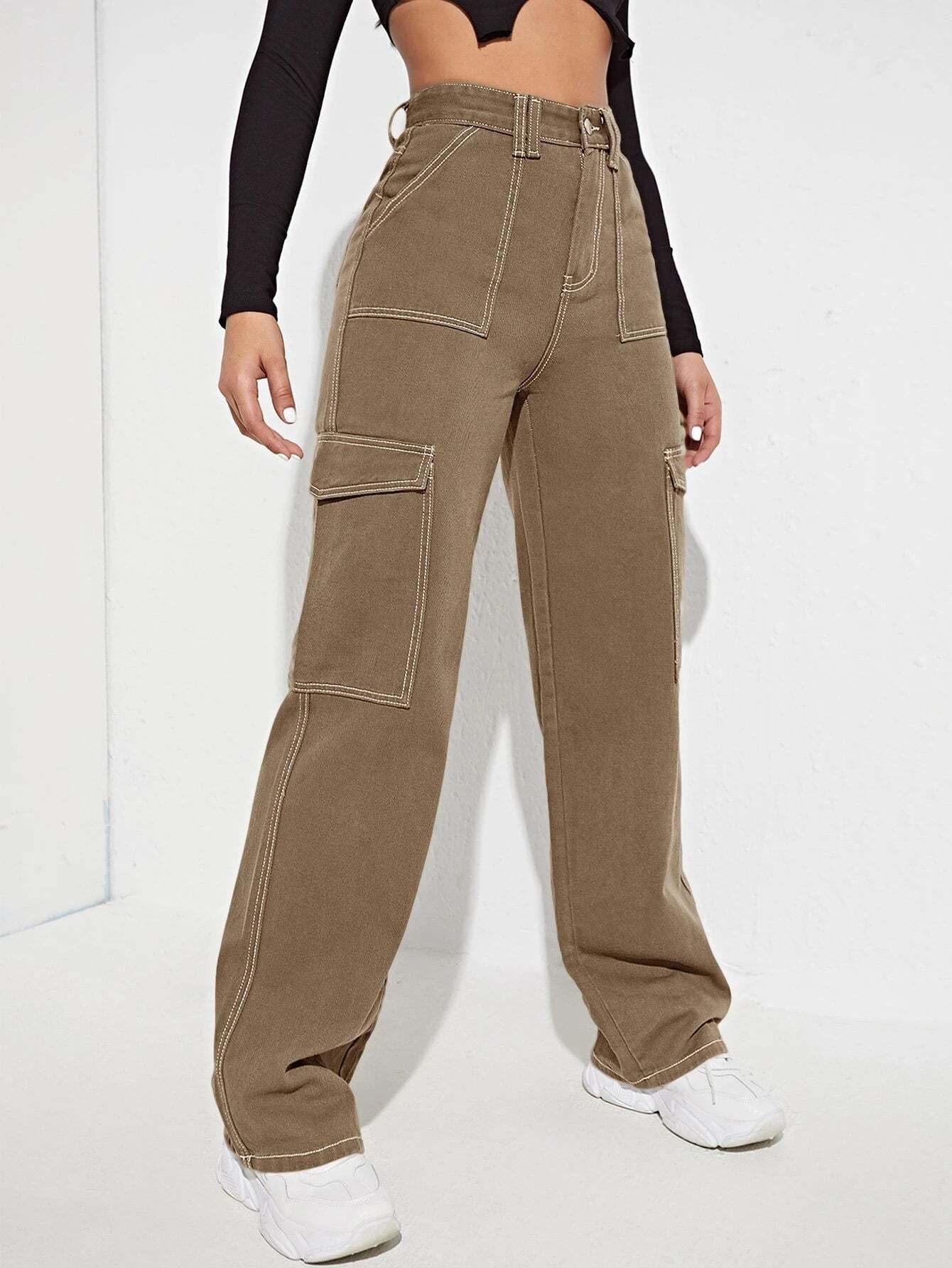 High Rise Side Pocket Jeans-Waves And Trunks