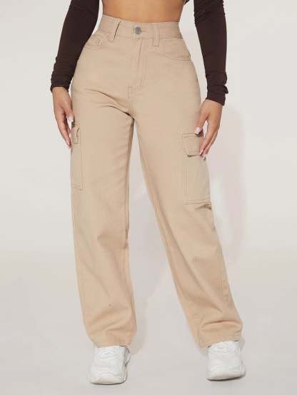 High Rise Straight Fit Jean-Waves And Trunks