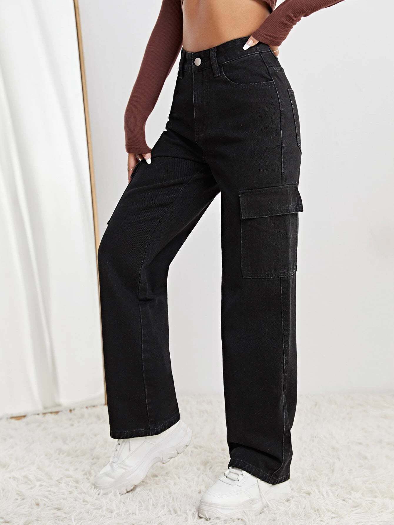 High Rise Straight Fit Jean-Waves And Trunks