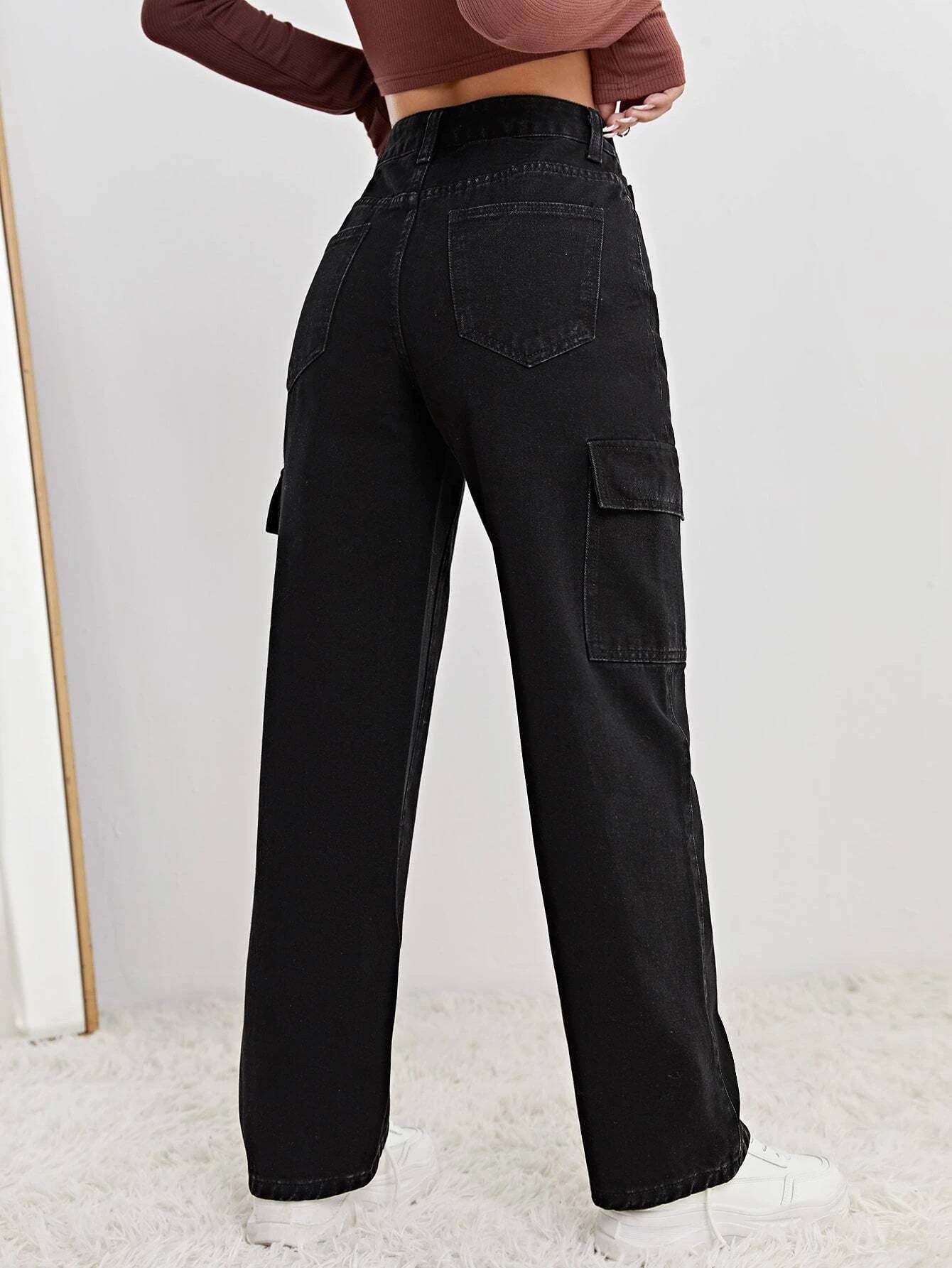 High Rise Straight Fit Jean-Waves And Trunks