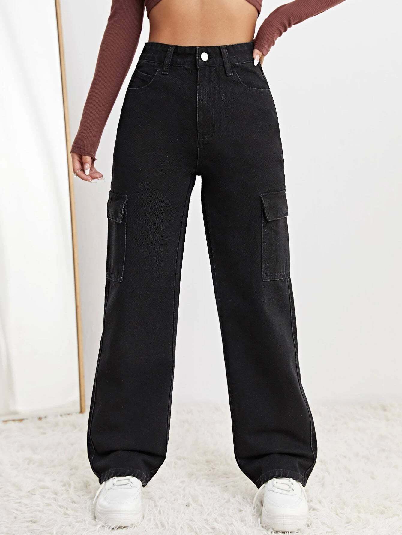 High Rise Straight Fit Jean-Waves And Trunks