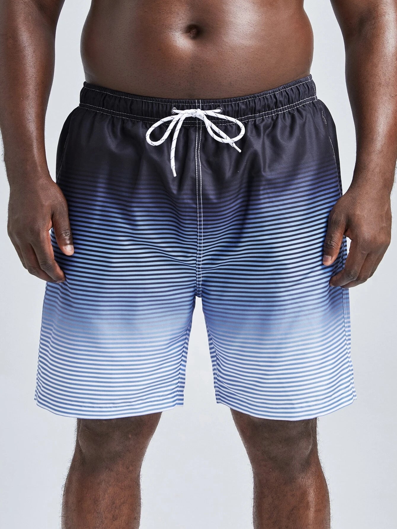 Striped Pattern Swim Shorts-Waves And Trunks