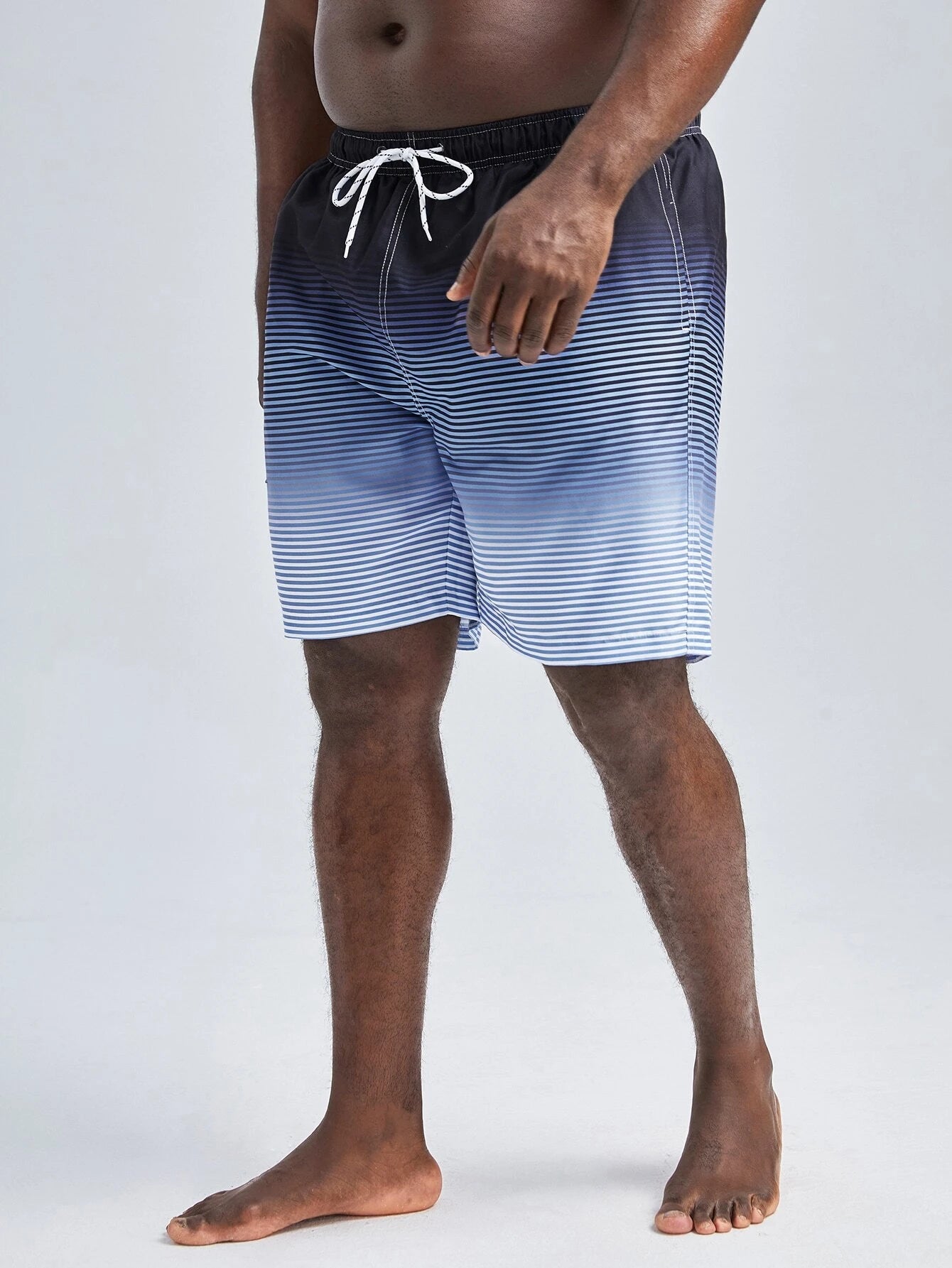 Striped Pattern Swim Shorts-Waves And Trunks