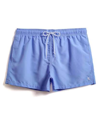Classic Plain Waist Swim Trunks With Pocket-Waves And Trunks