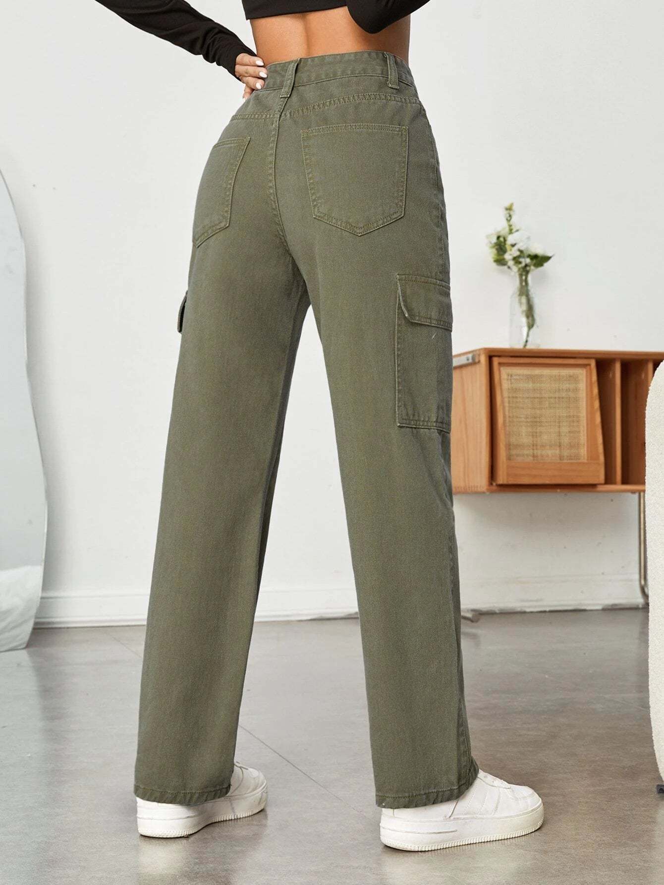 High Rise Straight Fit Jean-Waves And Trunks