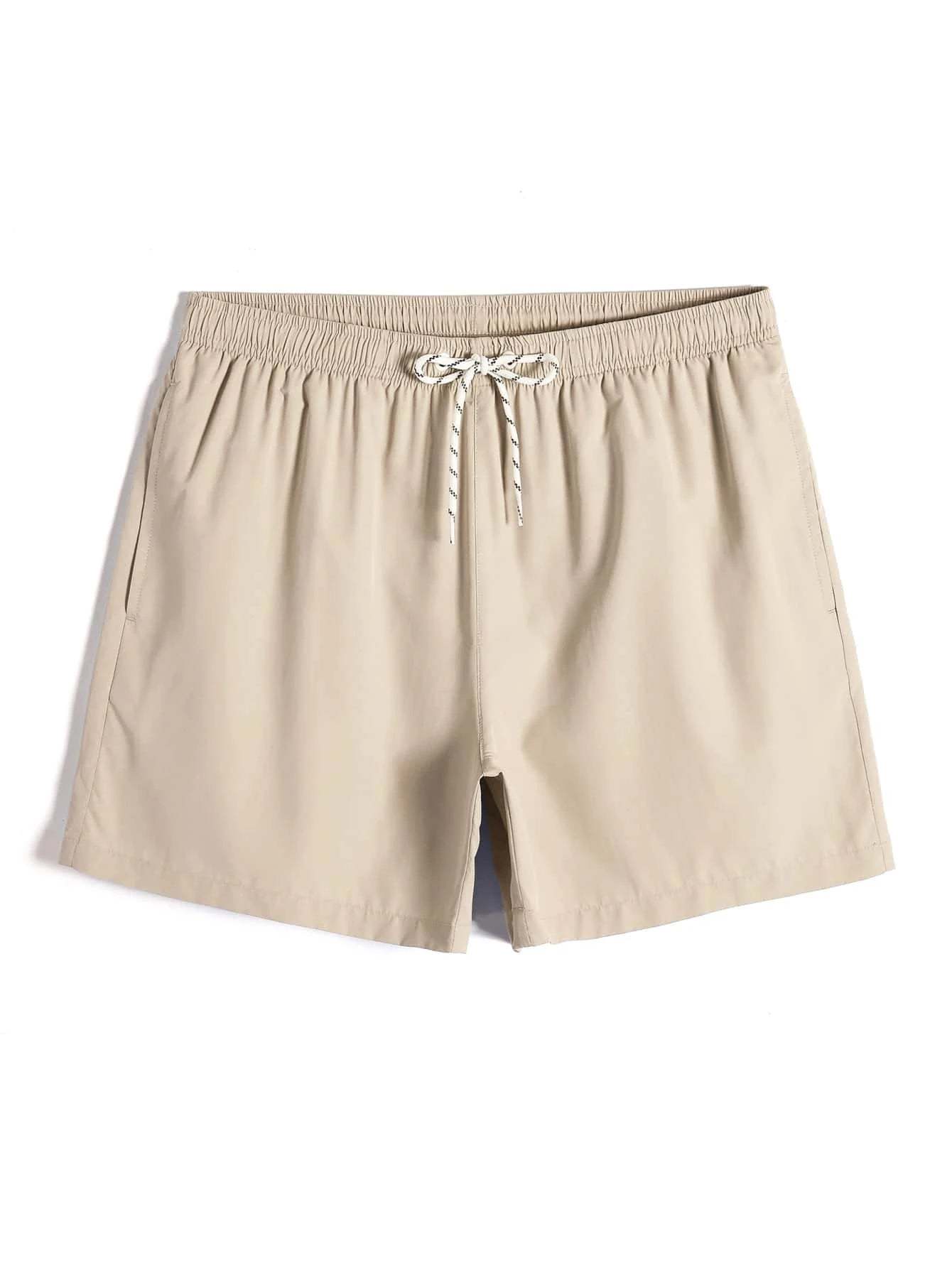 Solid Colored Waist Swim Trunks-Waves And Trunks