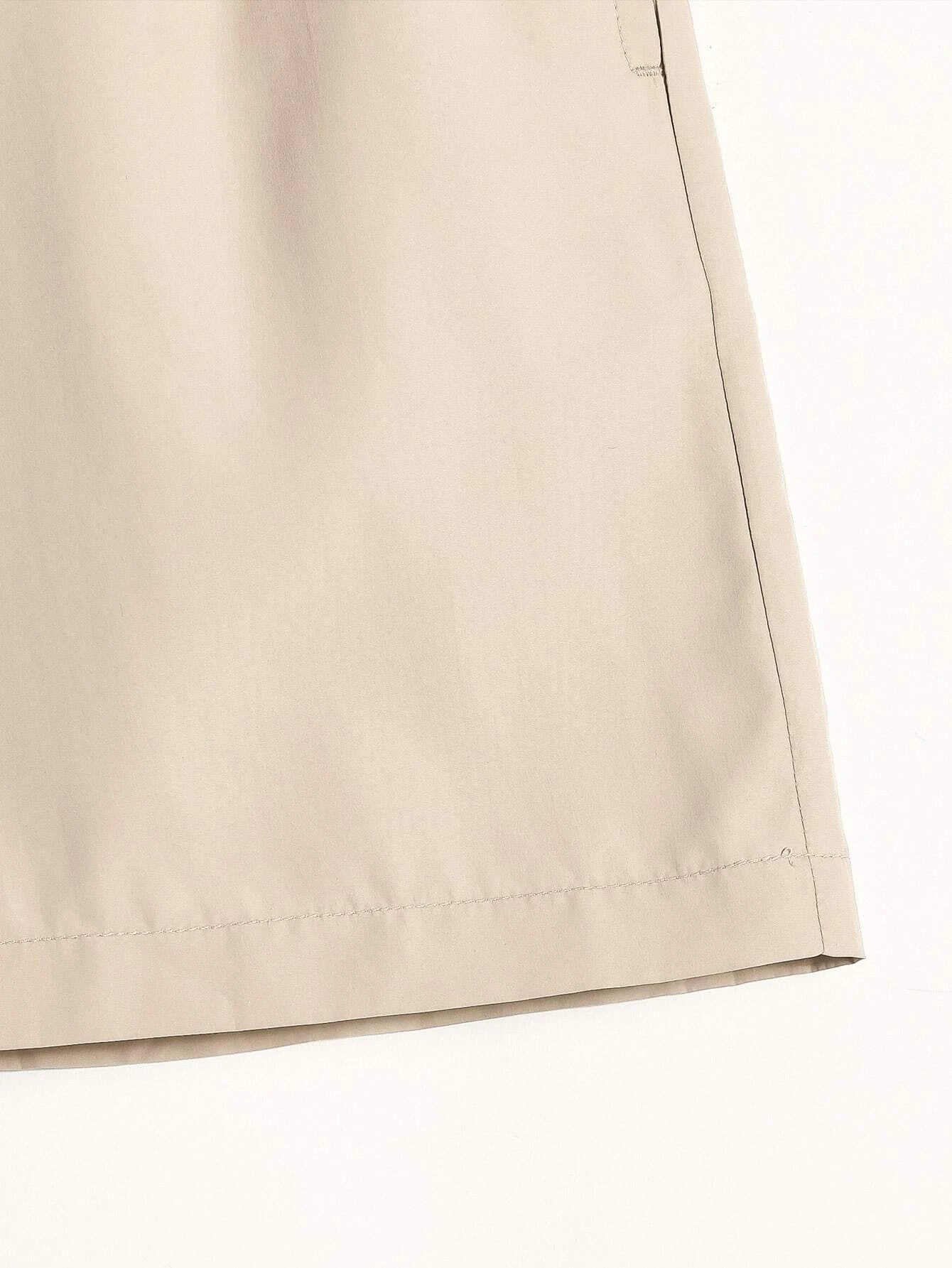 Solid Colored Waist Swim Trunks-Waves And Trunks