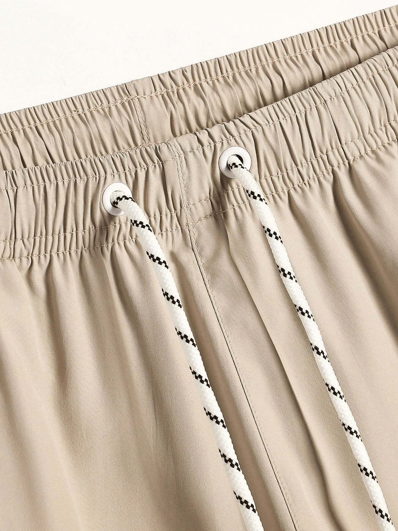 Solid Colored Waist Swim Trunks-Waves And Trunks