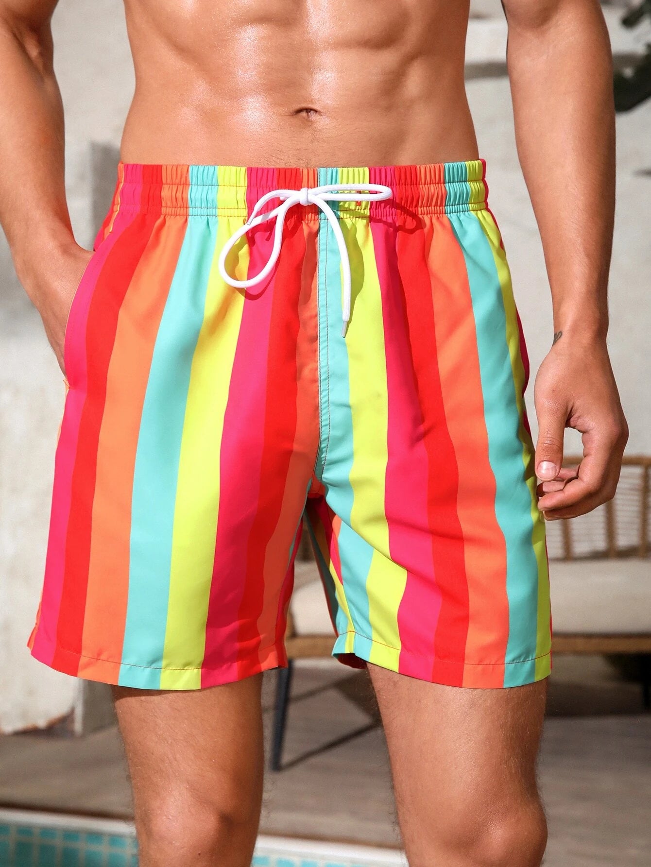 Colorful Print Swim Short-Waves And Trunks