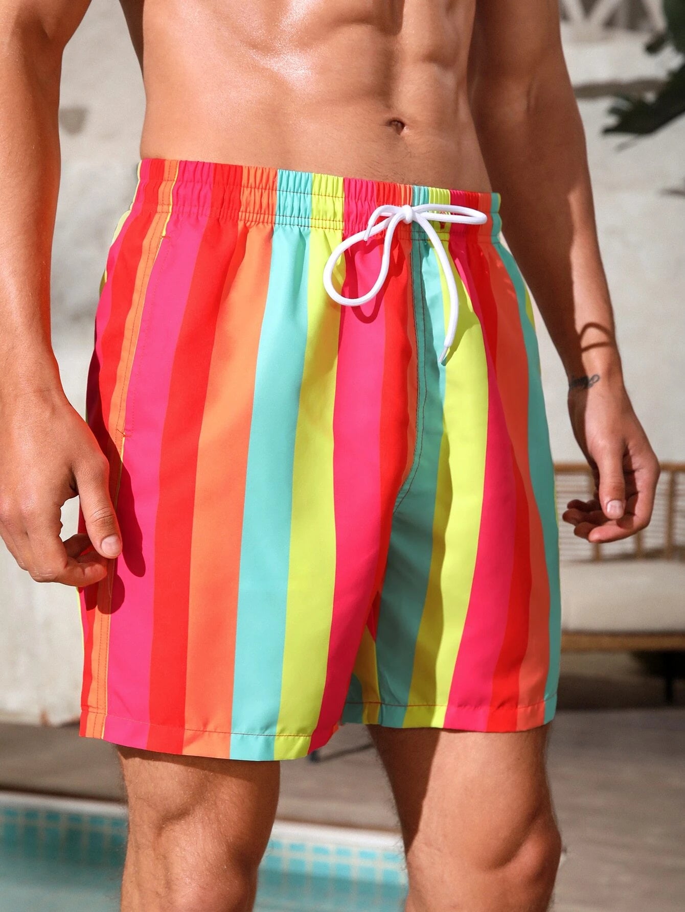 Colorful Print Swim Short-Waves And Trunks