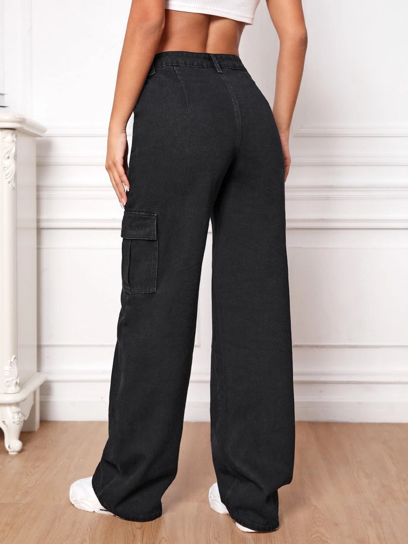 High Rise Cargo Pants-Waves And Trunks