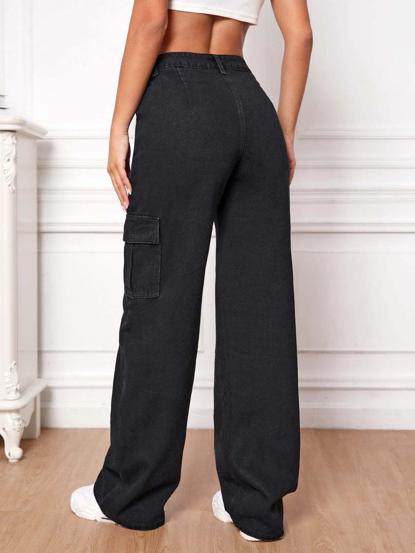 High Rise Cargo Pants-Waves And Trunks