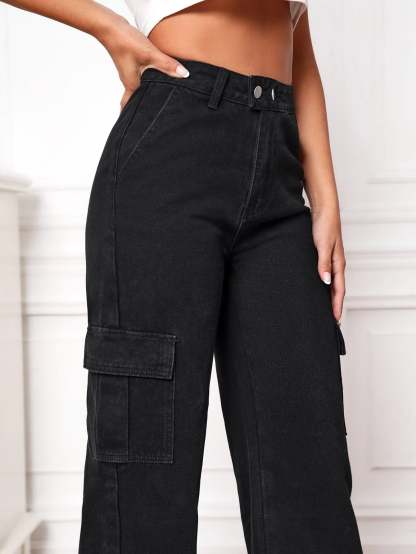 High Rise Cargo Pants-Waves And Trunks