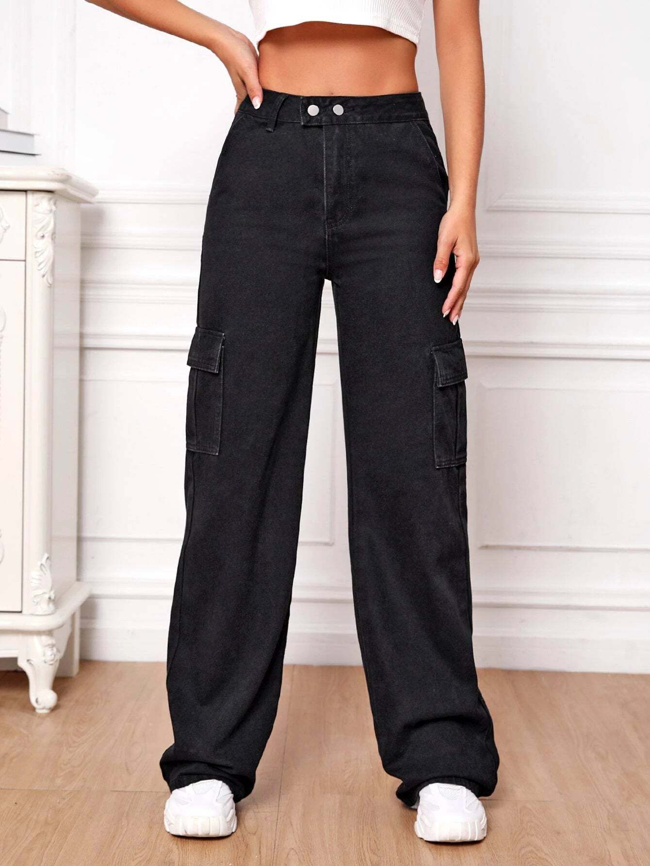 High Rise Cargo Pants-Waves And Trunks