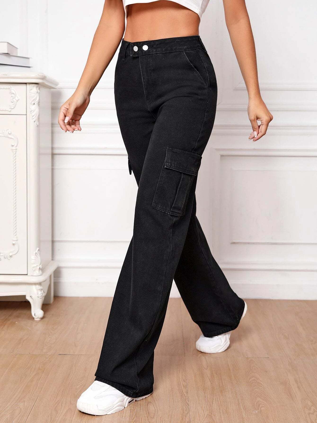 High Rise Cargo Pants-Waves And Trunks