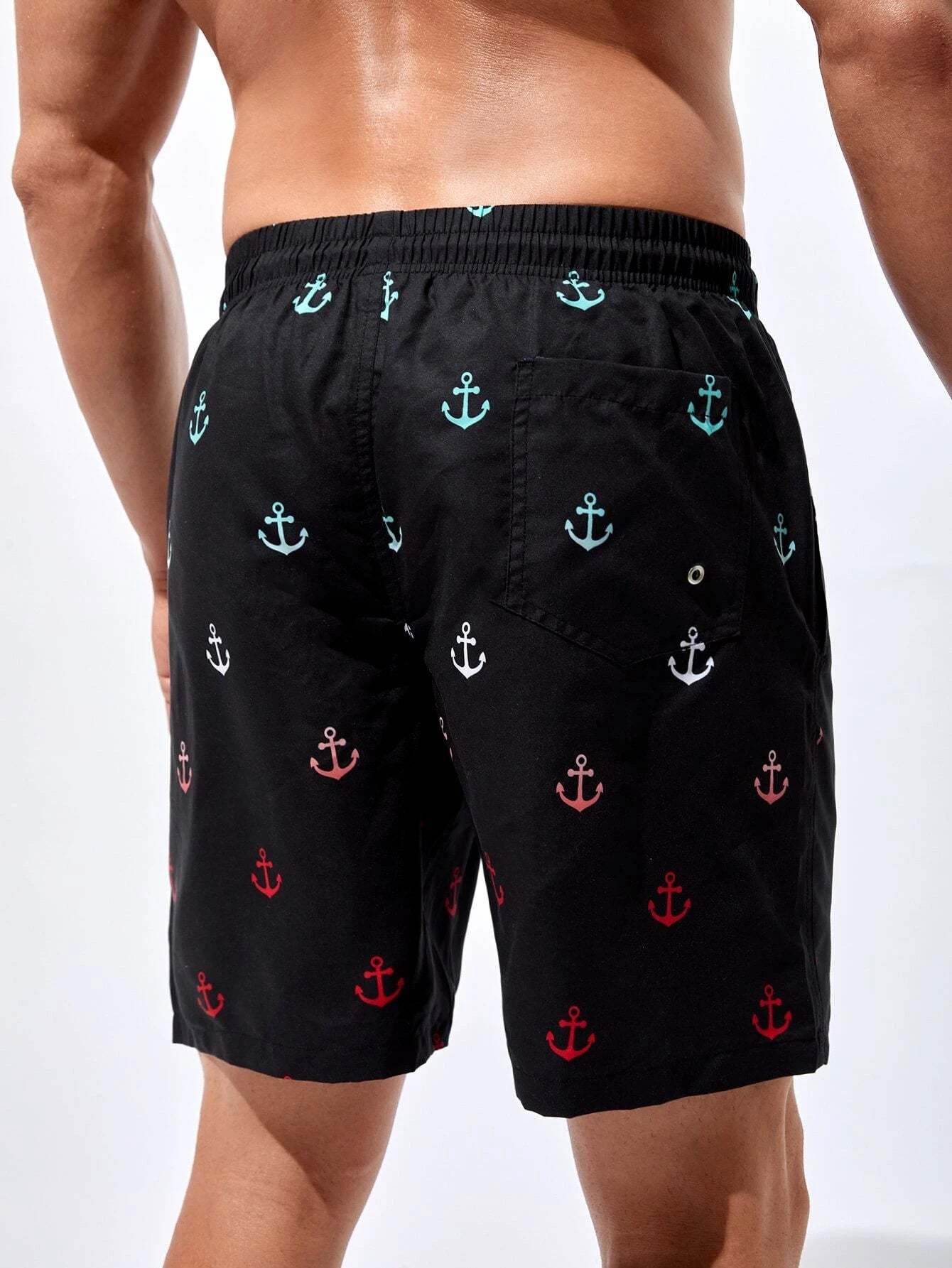 Stylish Anchor Swim Trunks-Waves And Trunks