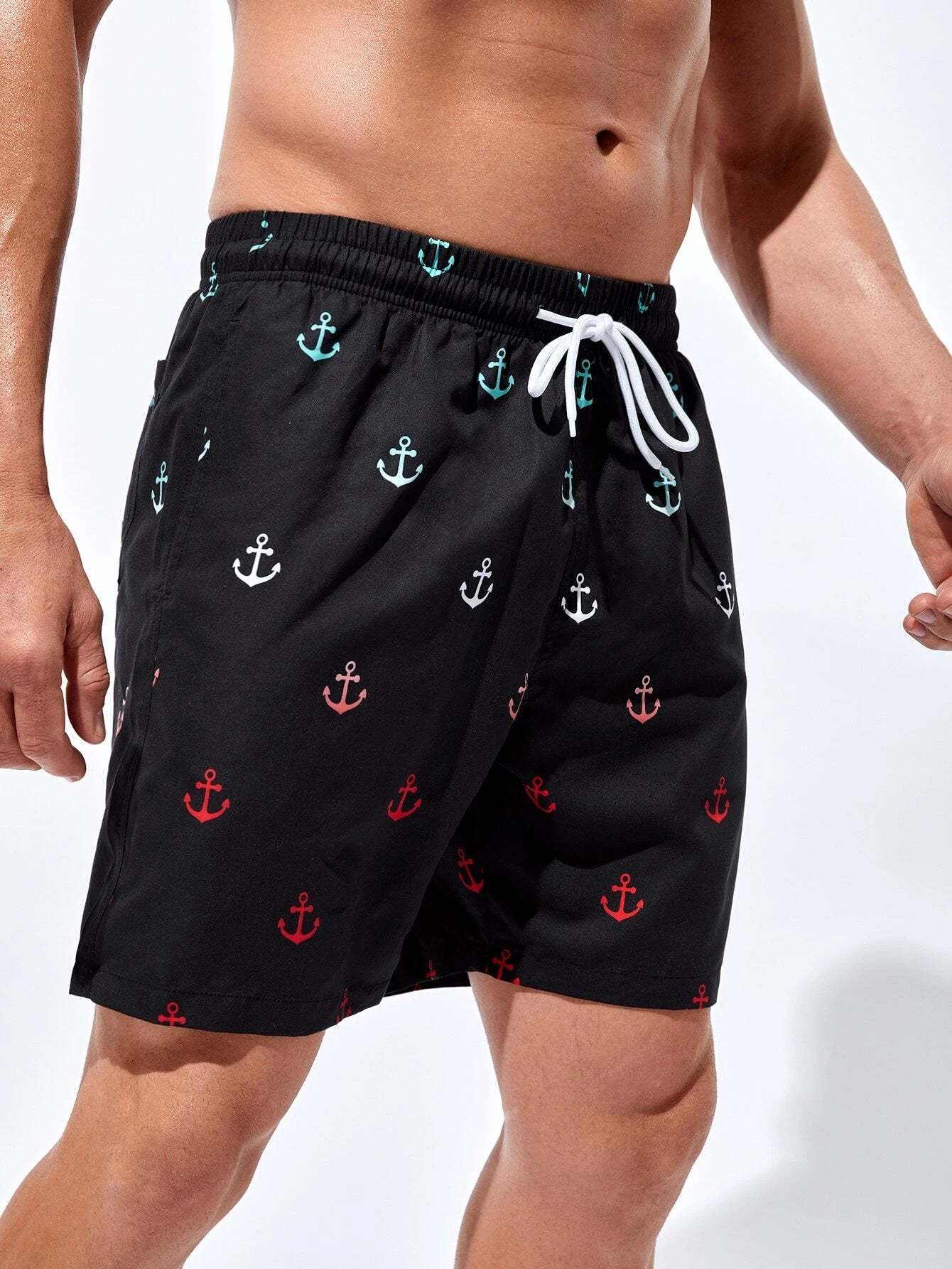 Stylish Anchor Swim Trunks-Waves And Trunks