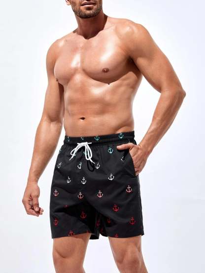 Stylish Anchor Swim Trunks-Waves And Trunks