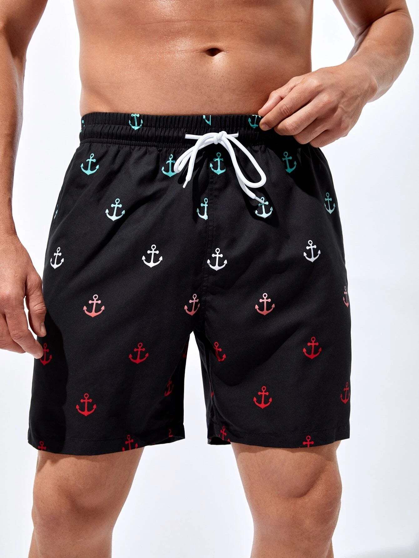 Stylish Anchor Swim Trunks-Waves And Trunks