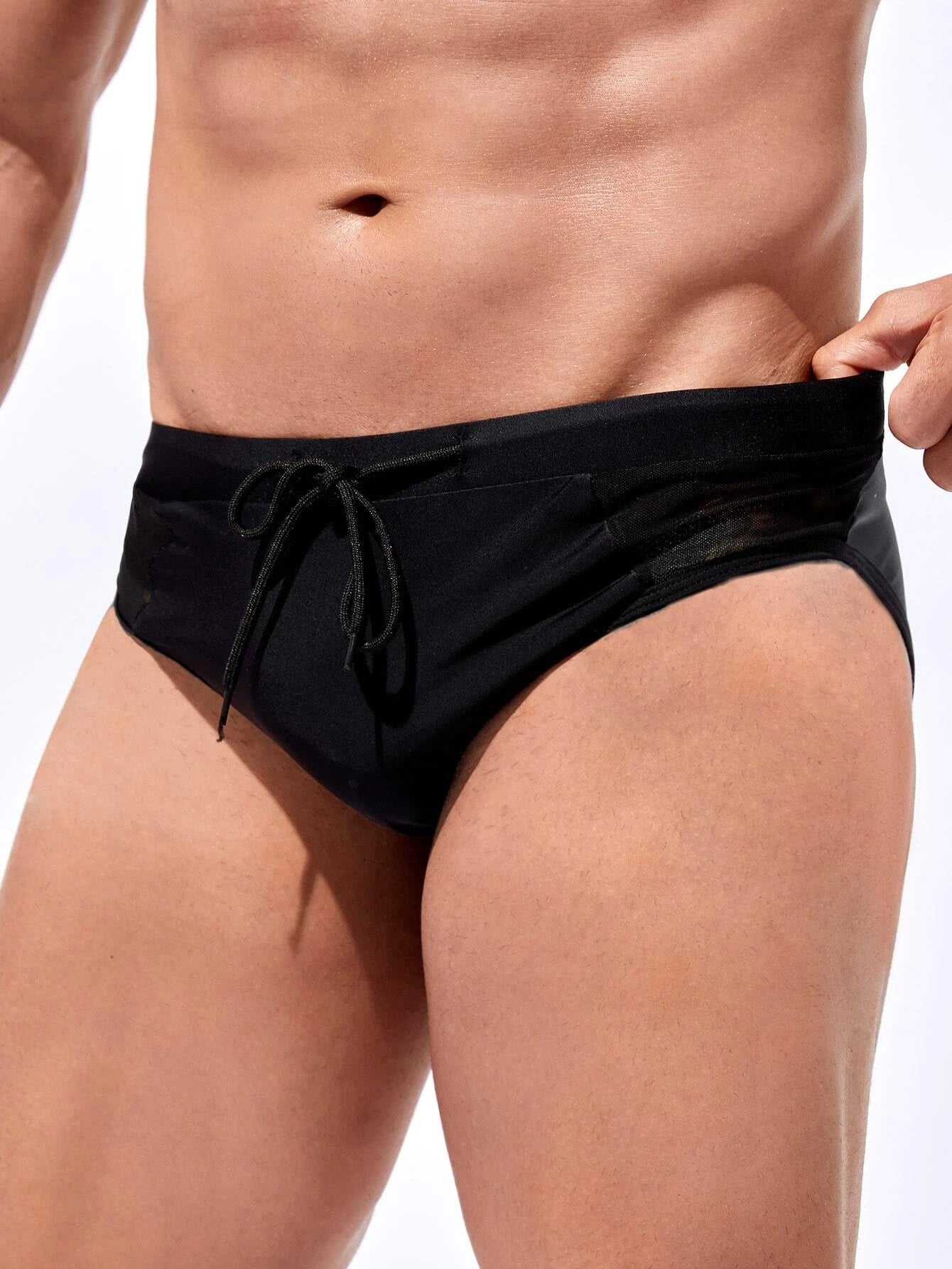Mesh Waist Swim Brief-Waves And Trunks