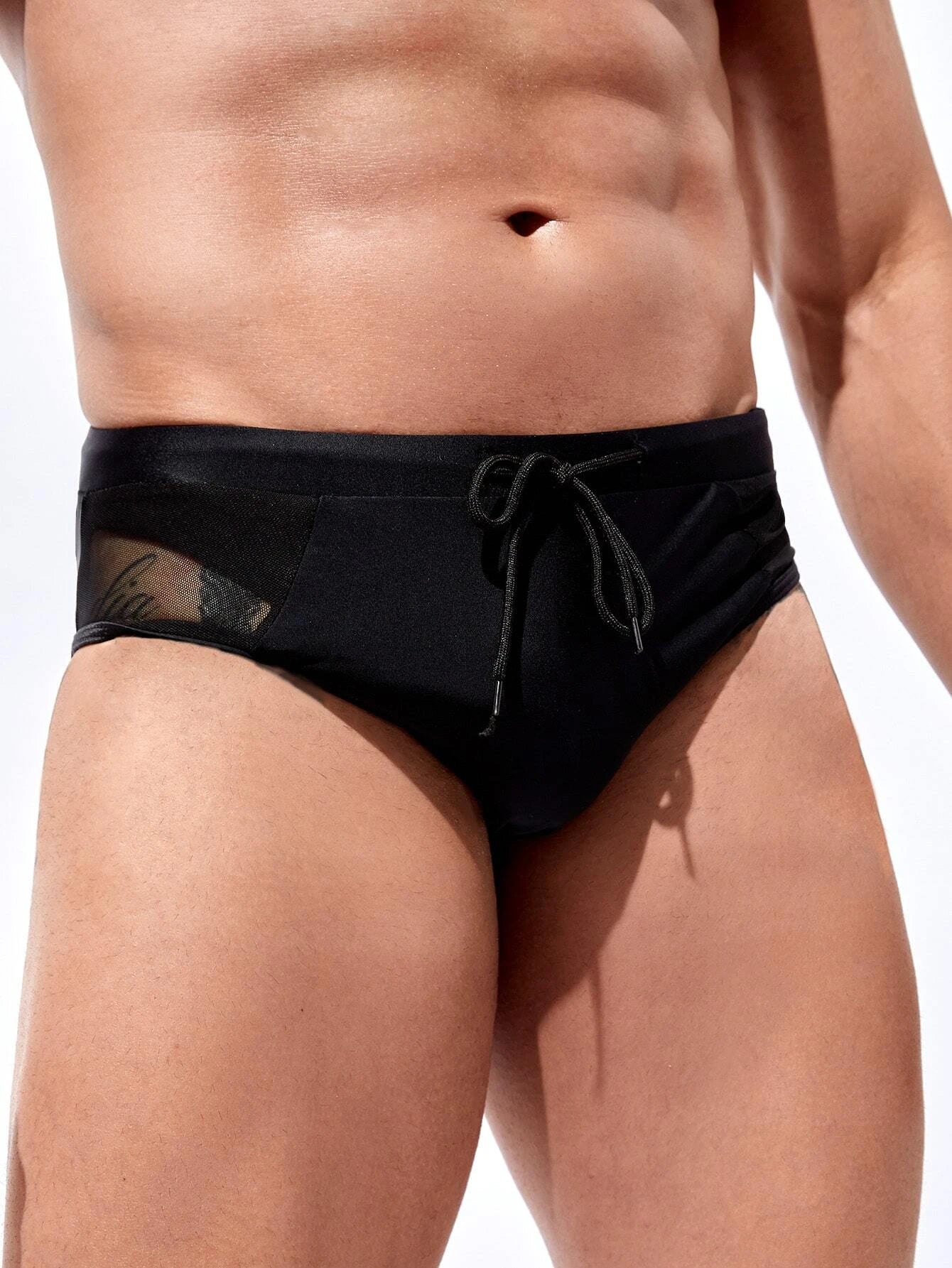 Mesh Waist Swim Brief-Waves And Trunks