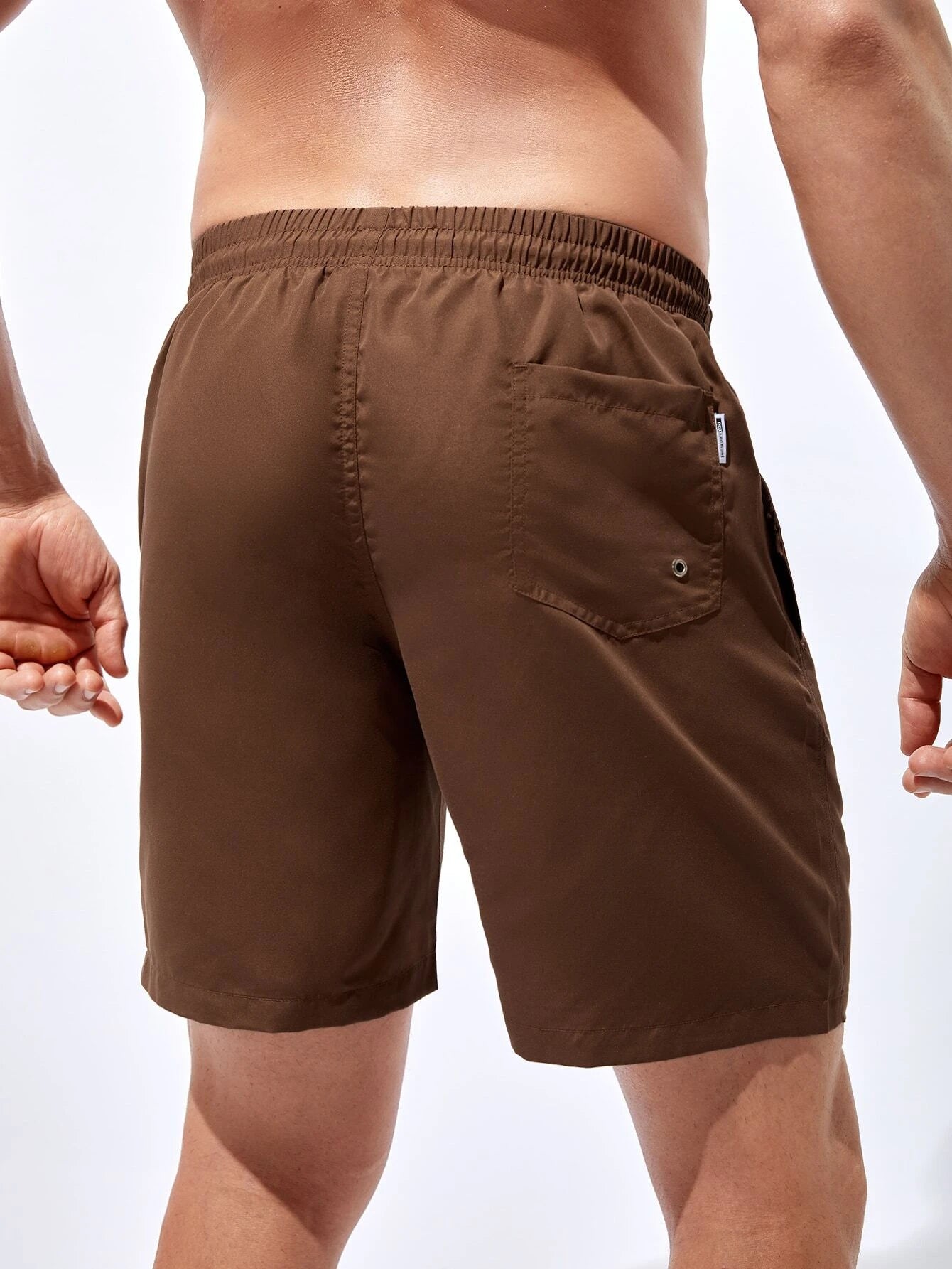 Plain Classic Drawstring Pocket Shorts-Waves And Trunks
